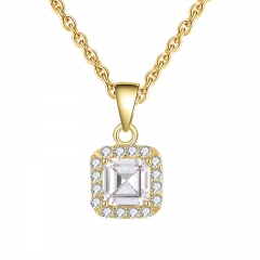 crystal CZ pendant necklace in 925 sterling silver for mother's day