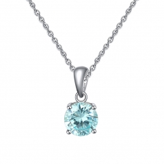 single red cubic zirconia necklace in 925 sterling silver
