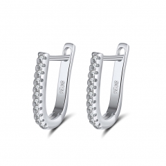 CZ paved earrings in 925 sterling silver