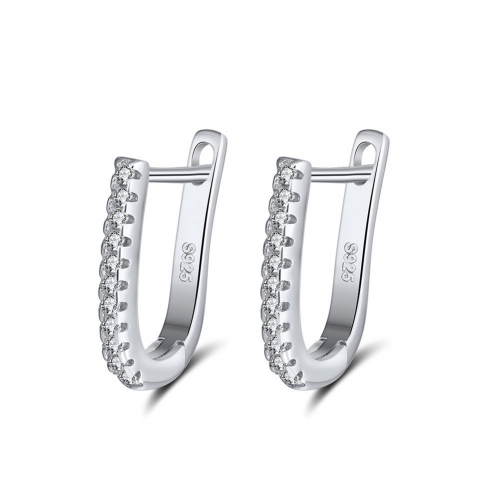 CZ paved earrings in 925 sterling silver