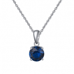 single red cubic zirconia necklace in 925 sterling silver