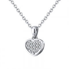 wholesale heart pendant necklace in 925 sterling silver for Valentine's day
