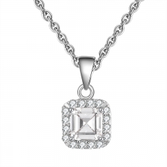 crystal CZ pendant necklace in 925 sterling silver for mother's day
