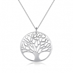 life tree pendant necklace in 925 sterling silver rhodium plated