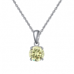 single red cubic zirconia necklace in 925 sterling silver