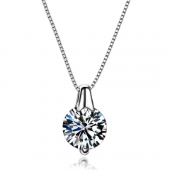 Single CZ necklace in 925 sterling silver