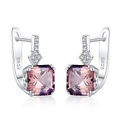 Pink gemstone earrings in 925 sterling silver