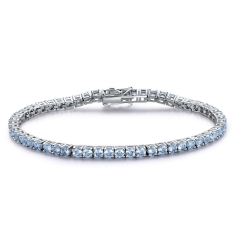 Tennis bracelet with Synthetic nano Topaz