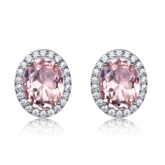 Pink earrings with synthetic Morganite