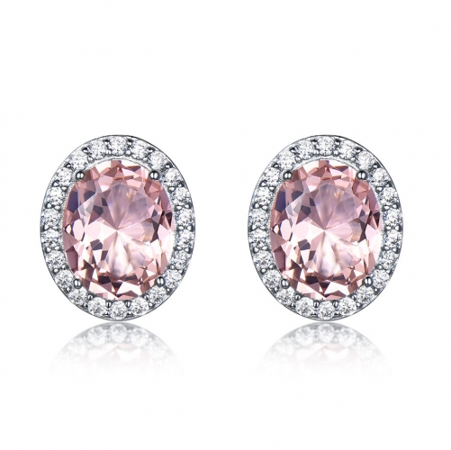 Pink earrings with synthetic Morganite
