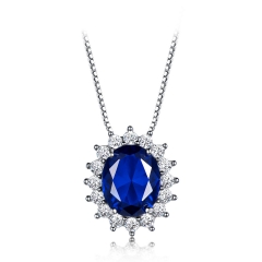 pendant necklace with synthetic nano sapphire