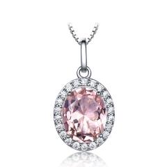 Pendant necklace with synthetic Morganite