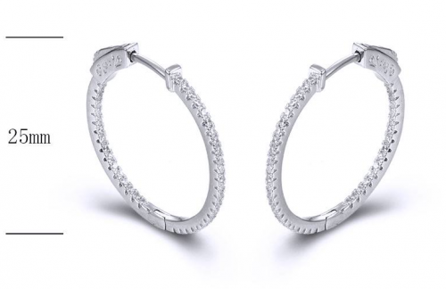 hoop earrings with rhodium plating