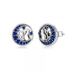 Moon and back earrings