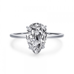 Single stone ring in 925 sterling silver