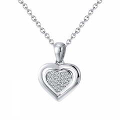 wholesale heart pendant necklace in 925 sterling silver for Valentine's day