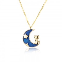 Moon cat necklace