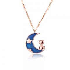 Moon cat necklace