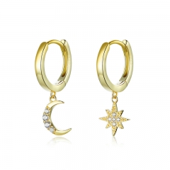 cross huggie hoop earrings