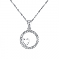 wholesale heart pendant necklace in 925 sterling silver for Valentine's day