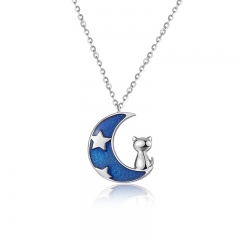 Moon cat necklace