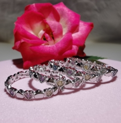 Colorful CZ heart ring in S925